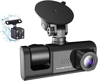 Gravador de direção de segurança automática de interconexão WIFI,3 câmeras Dash Cam multi-idioma claro espelho retrovisor do carro gravação de vídeo do carro filmadora grande angular gravador de câmera do carro interconexão wi-fi gravador de condução de segurança