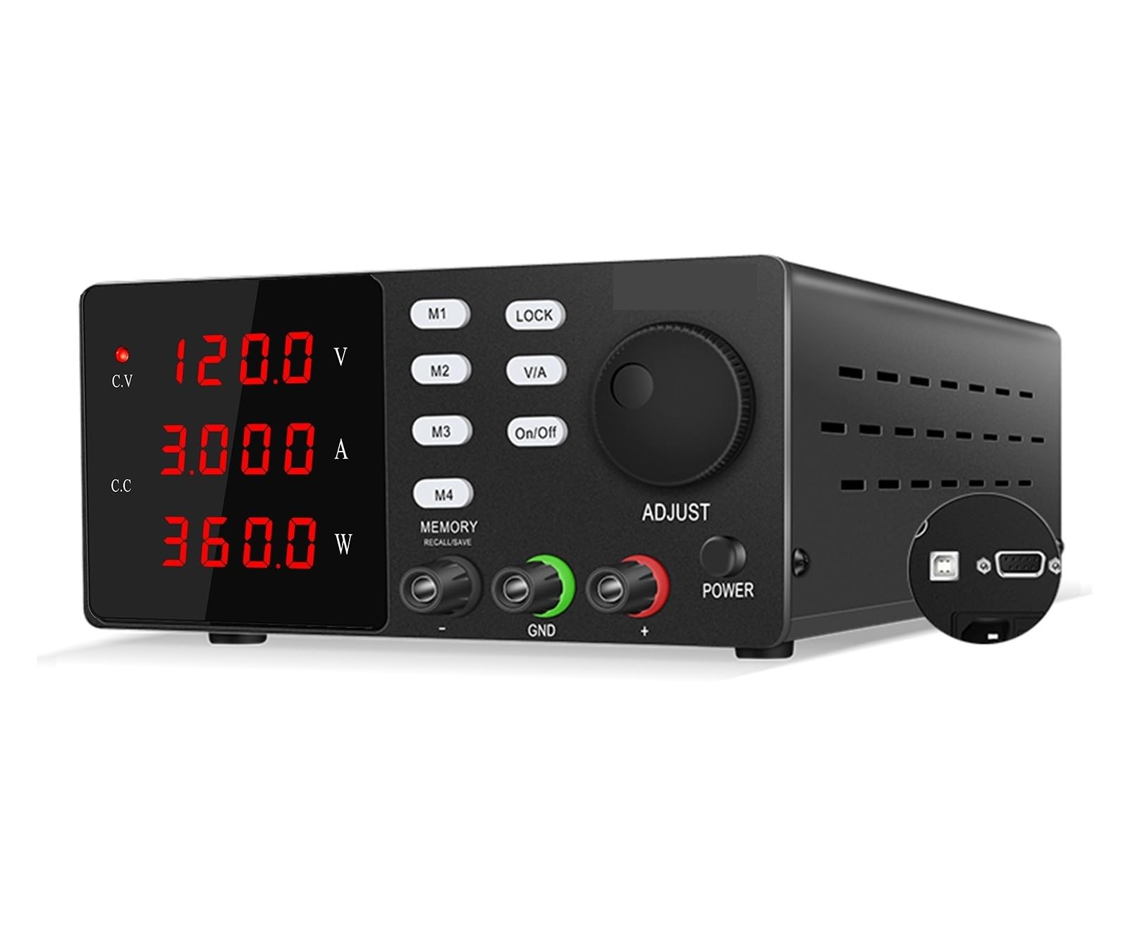 Fuente de alimentación de laboratorio de 120 V y 3 A CC; fuente de alimentación de banco regulada variable de 30 V y 10 A Múltiples protecciones(30V 10A RS232-USB)