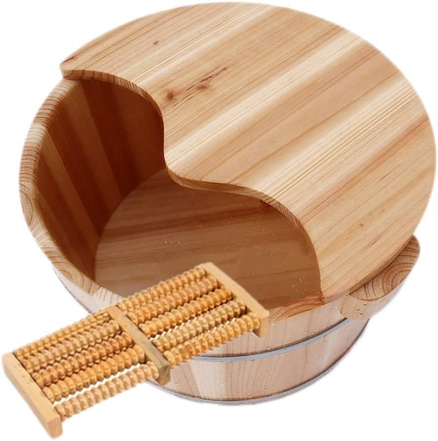Miniatura 2 de Katzowen Barril de baño de pies, Masaje magnético bañera de pie de madera, Masajeador de baño de spa de pies para el hogar