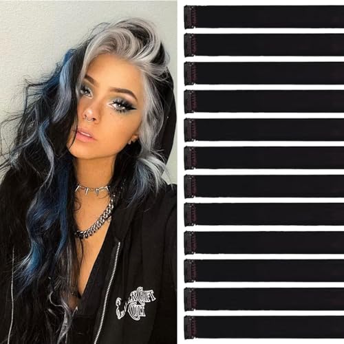 Noir Couleur Extension Cheveux 12 Pièces 55cm...