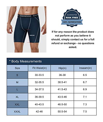 isnowood – Pacote com 3 shorts de compressão de elastano para esportes, camadas de base para treino,