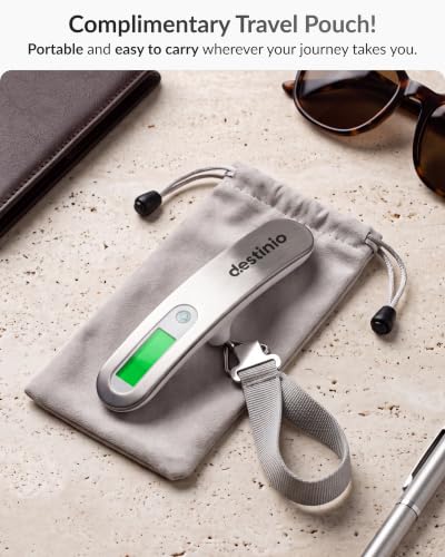 Image of Destinio Digital Weight Machine for Luggage - 50kg Capacity, Portable Hanging Weighing Scale for Bags, Baggage, Travel, Shop, Home & Gas Cylinder - Suitcase Weighing Scale, Luggage Scale for Flights
