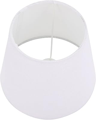 OSALADI Cloth Lamp Cover Table Lampshade Drum Lamp Shade Cover E14 Fabric Lampshade for Bedroom White15x14cm