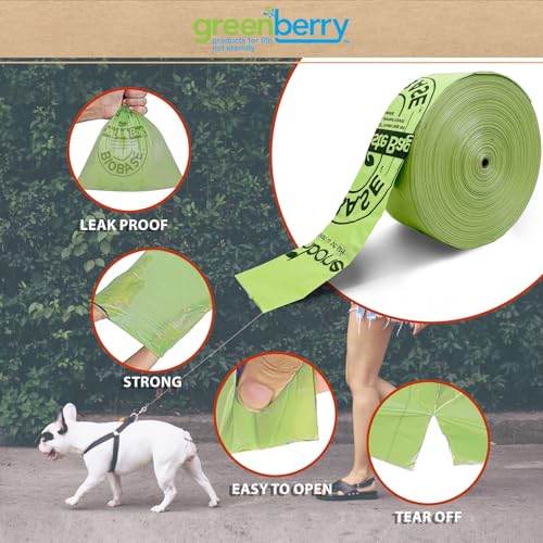 Image of Greenbone BioBase Pull and Go Poop Bags 300 Bag Roll Unscented For Home or Yard Box Dispenser