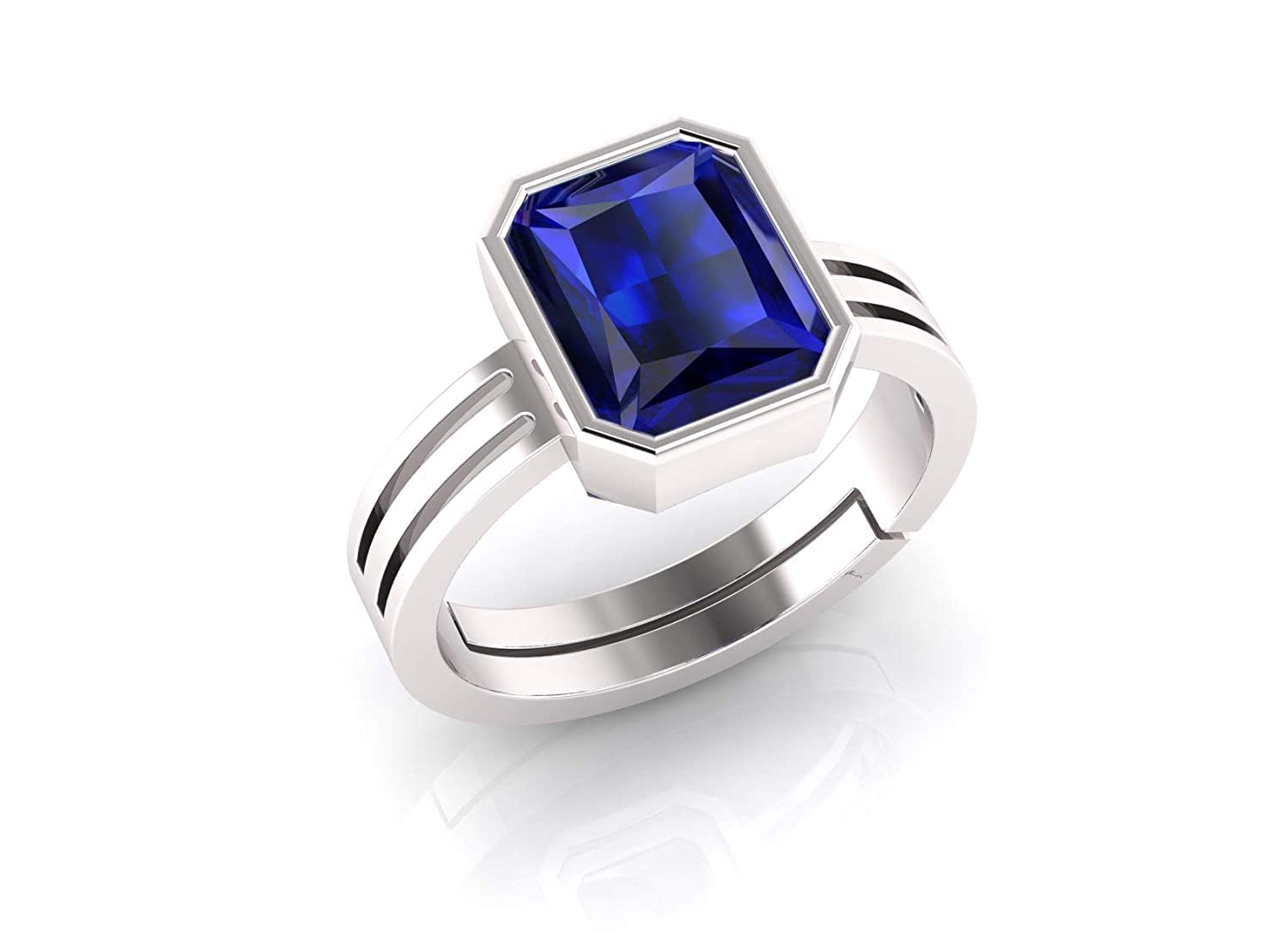 Kirti Sales 9.25 Ratti Certified Original Blue Sapphire Silver Plated Ring Panchdhatu Adjustable Neelam Ring for Men & Women by Lab Certified (B09TWTNYFD) Amazon Price History, Amazon Price Tracker