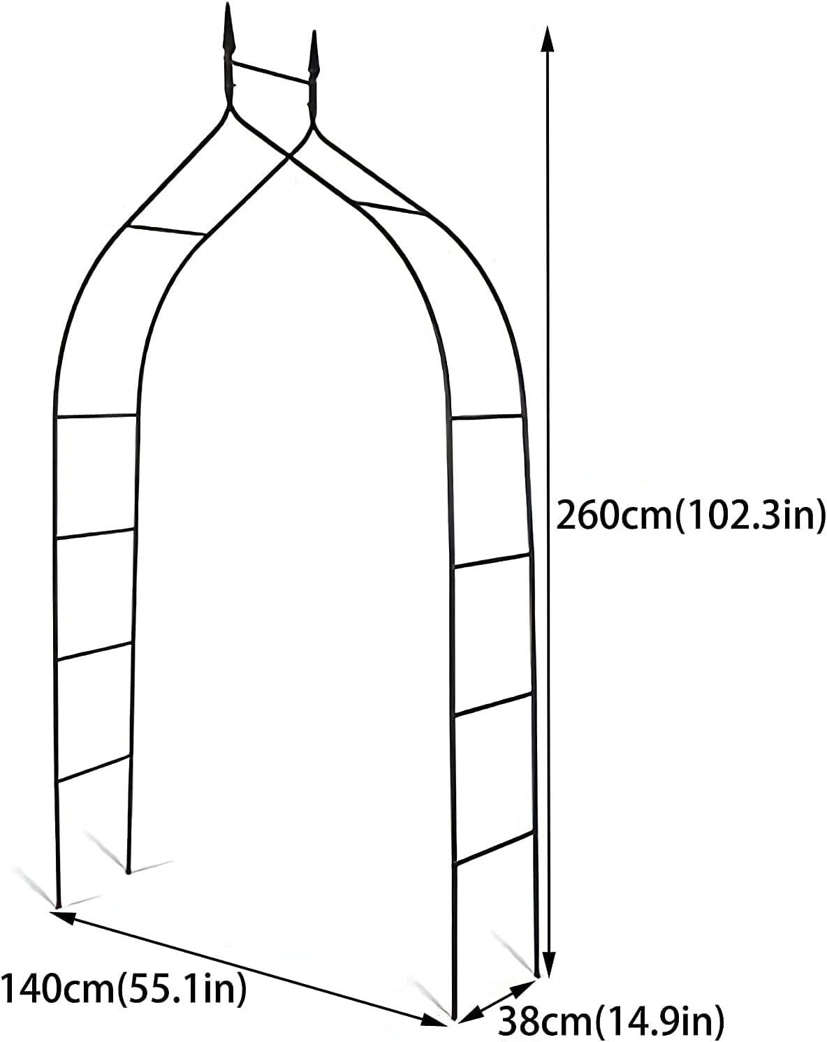 Archi da Giardino Arco da Giardino con Struttura in Metallo | Traliccio in Ferro Durevole in Metallo Curvo for Piante rampicanti da Giardino all'aperto Decorazioni for Archi Nuziali