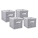 DII Foldable Fabric Storage Containers for Nurseries, Offices, Closets, Home Décor, Cube Organizers & Everyday Use, 11 x 11 x 11, Gray Lattice-Set of 4, Small (4)