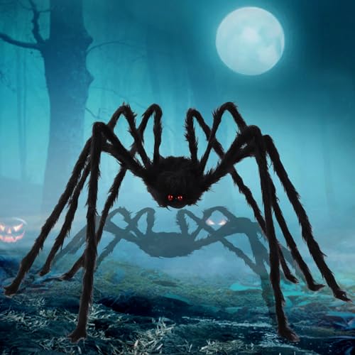 JOLCEEY Halloween Riesiges Spinnen, 1,5m Halloween Große Schwarze...