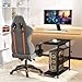 Computer Tower Stand, 11 Level Height Adjustable PC Stand with Line Storage Rack, Mobile Rolling CPU Holder Cart for Gaming Office Home (Black)