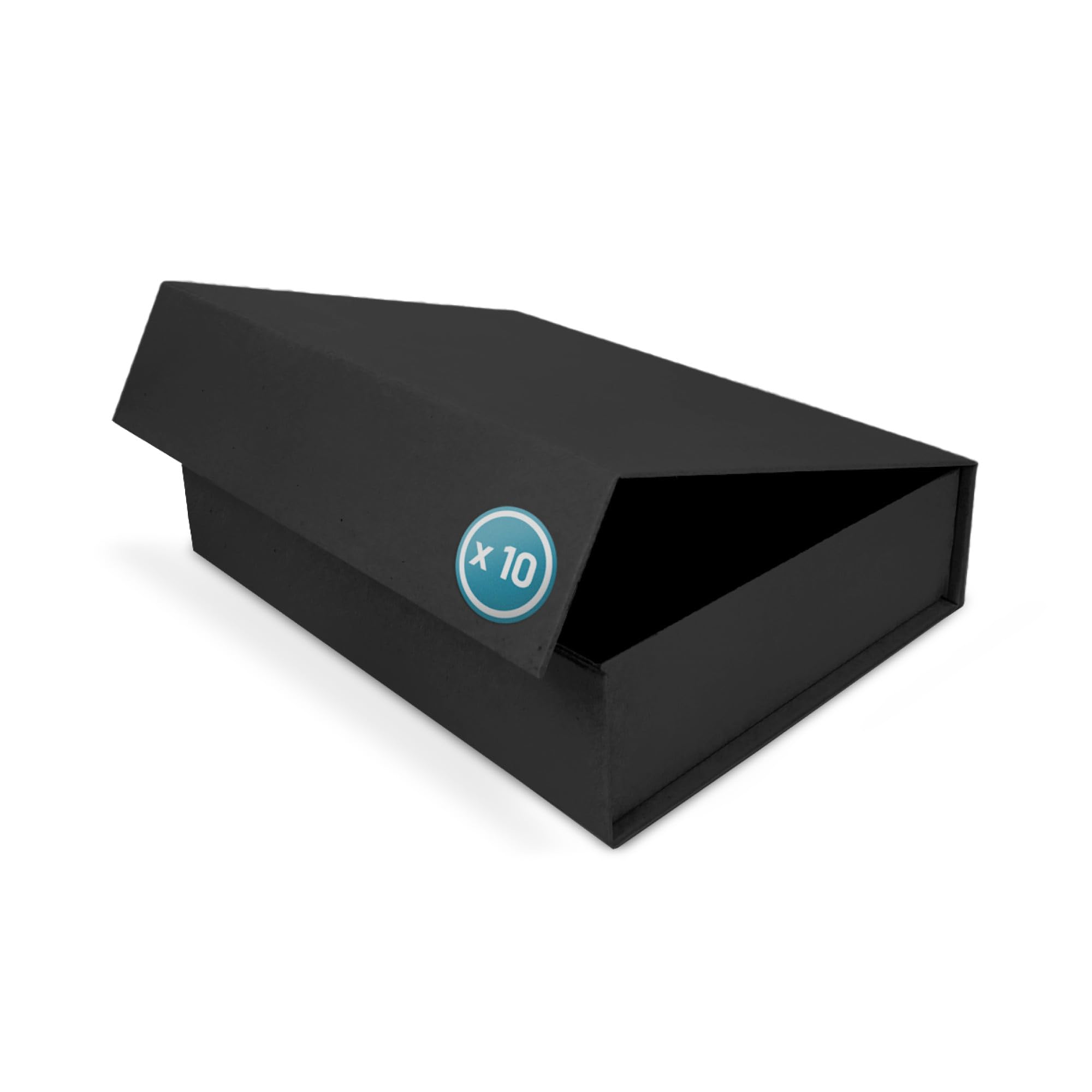 Verpackungswelt Geschenk-Box mit Deckel | 16 x 12 x 4 cm (10er Pack) | Geschenk-Karton mit Magnet-Verschluss | Perfekt für Geburtstag, Hochzeit, Weihnachten, Geburt | Geschenk-Verpackung in Schwarz