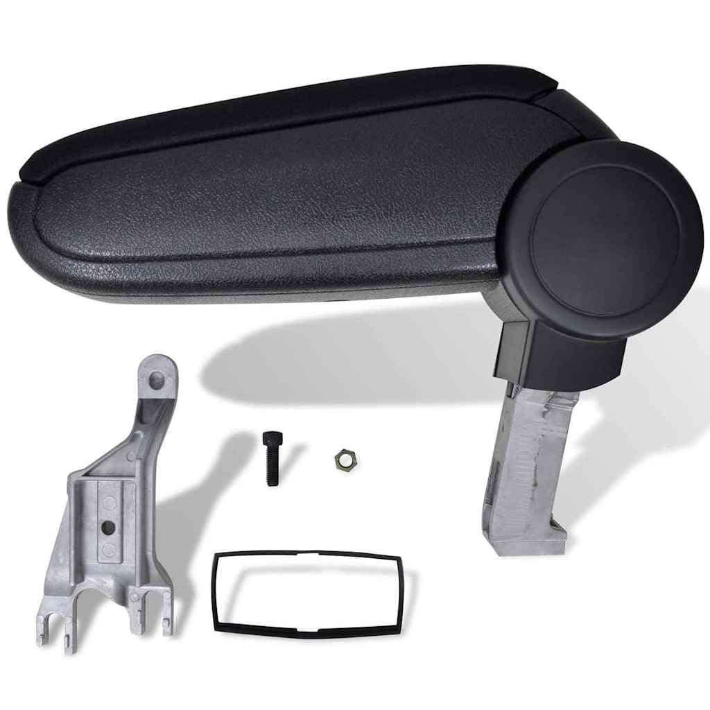 Reposabrazos ajustable con compartimento de almacenamiento para Audi A4 B6 B7, ABS negro, cómodo reequipamiento con acolchado, montaje y ajuste para accesorios de vehículo en el interior