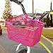 predolo Front Handlebar Basket for Kids Bicycle, Storage Carrier for Cycling, Pink