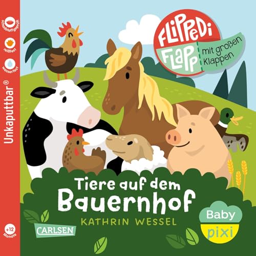Baby Pixi (unkaputtbar) 141: Flippediflapp: Tiere auf dem Bauernhof: Mit extragroßen Klappen | Babybuch mit Klappen und Gucklöchern ab 12 Monaten - auch als Badebuch geeignet (141) Baby Pixi (unkaputtbar) 141: Flippediflapp: Tiere auf dem Bauernhof: Mit extragroßen Klappen | Babybuch mit Klappen und Gucklöchern ab 12 Monaten - auch als Badebuch geeignet (141)