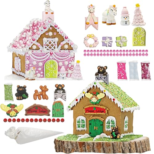 Moose Lodge & Unicorn Magical Merryland Insta-House™ Gingerbread Kit Bundle