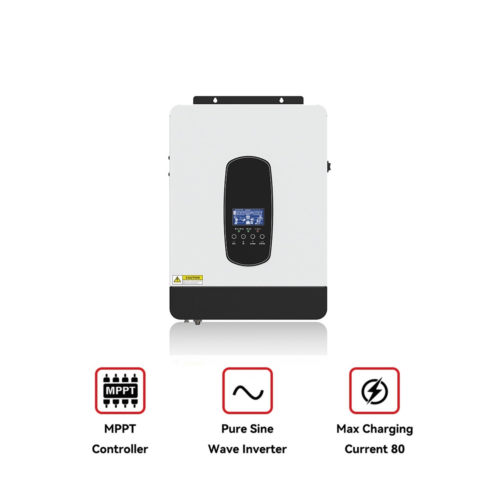 Inverter Solare Ibrido 12V / 24V 3KW 1.8KW Inverter off Grid Built in 80A MPPT Controller Onda Sinusoidale Pura Max PV 450VDC(3000W 24V)