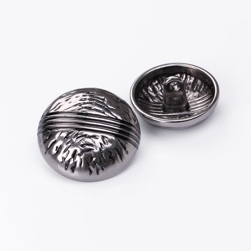 Metalowe guziki do płaszczy, 20 szt. Modnych okrągłych guzików na ubrania, swetry rozpinane, płaszcze, projekty rękodzielnicze(Silver,20 mm)