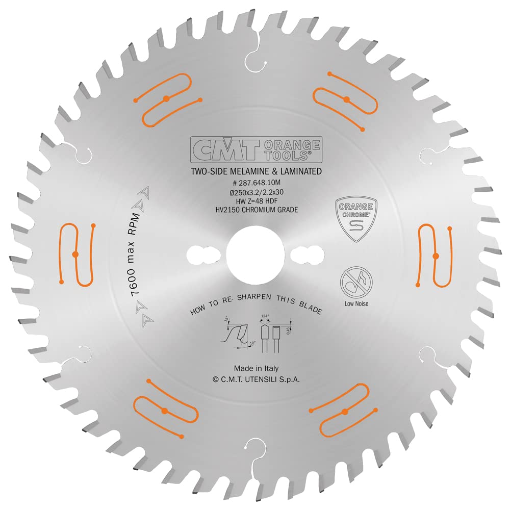 CMT 287.648.10M - Sierra circular de cromo hw 250x3,2-2,2x30 z48 10 grados hdf