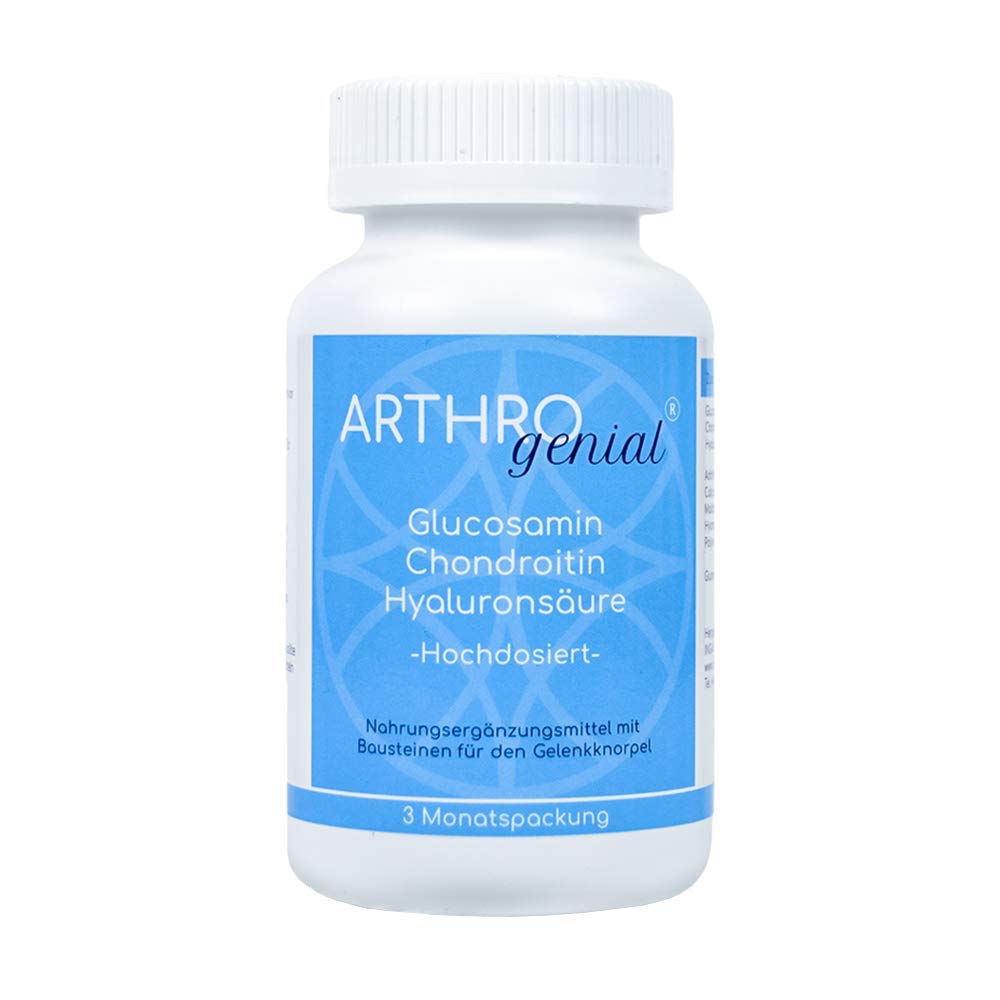 *OHNE MAGNESIUMSTEARAT* ARTHRO genial® - Glucosamin Chondroitin Hyaluronsäure hochdosiert - 180 Tabletten - 1500 mg