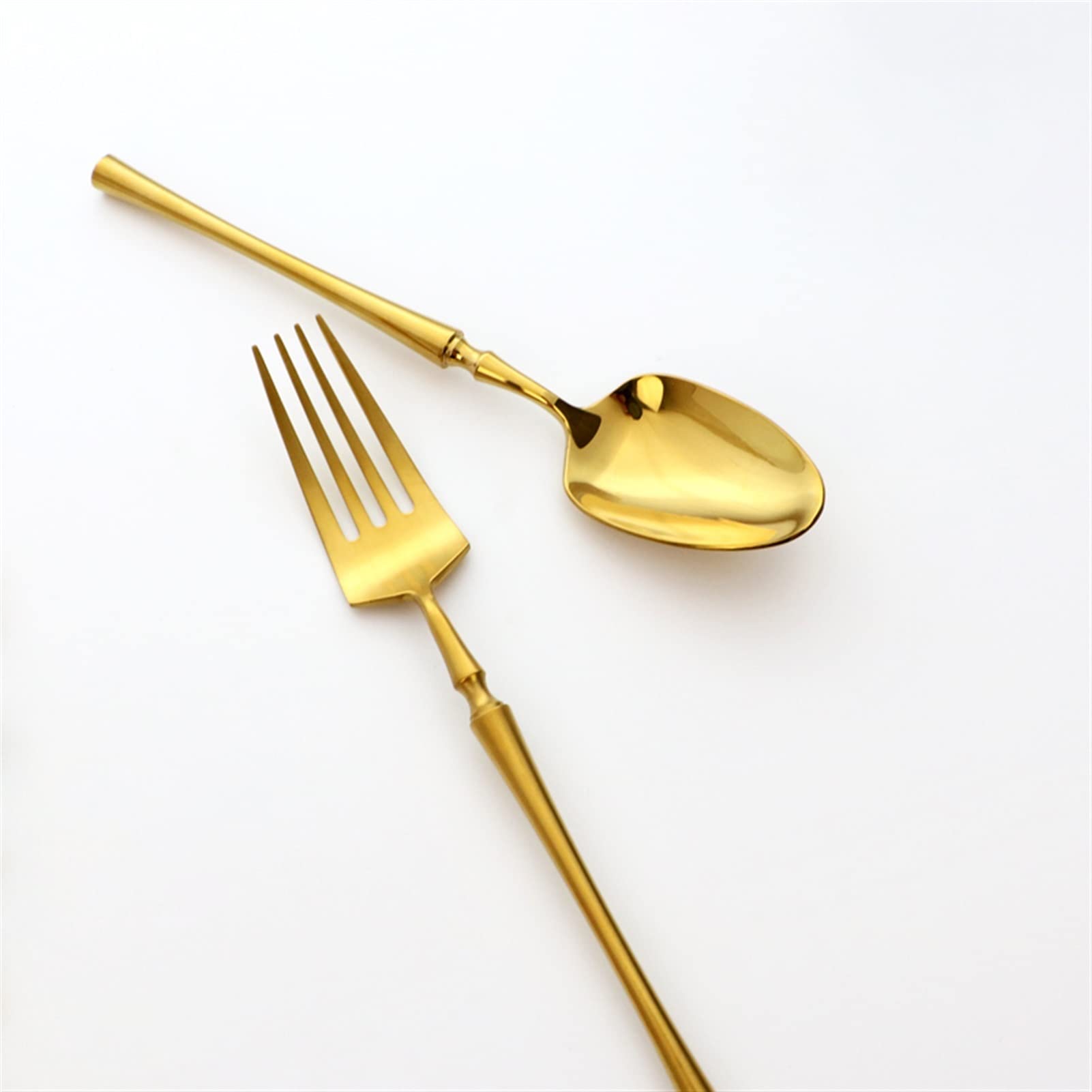 Gabelmesser-Löffel-Set Gold Geschirr Set Glänzend Gespiegelt Besteckset, 18/10 Edelstahl, Geschirr Küchenmesser, Gabel, Teelöffel Besteck Set Rostfreier Stahl (Color : Purple)