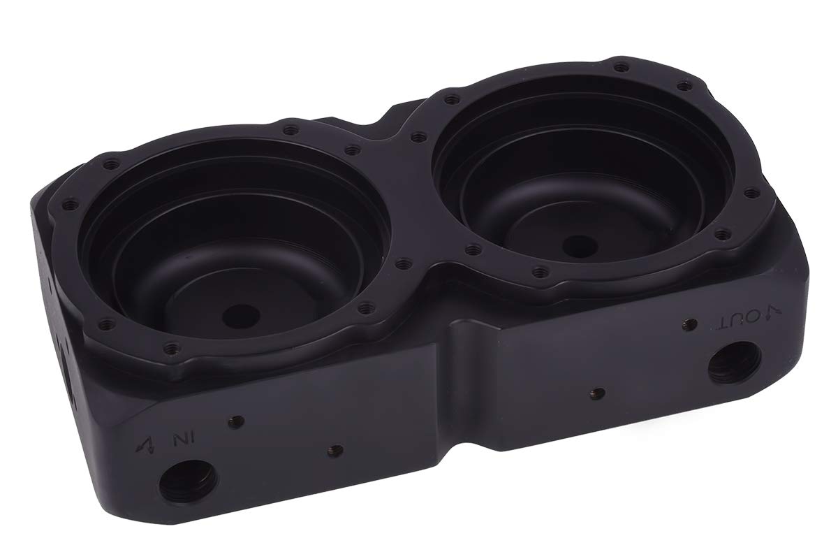 Alphacool Eisdecke Dual D5 Pump Top, Brass, Deep Black