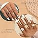 Subiceto 70 Pcs Vintage Crystal Ring Set Knuckle Rings for Women Bohemian Stackable Joint Rings Retro Boho Stacking Joint Finger Rings Pack 14K Gold Plated