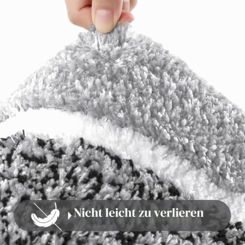 SHACOS Badezimmerteppich Set 2 Teilig Badteppich rutschfest Badematte Schwarz Weiche Badezimmer Teppiche Wasserabsorbierend Duschmatte… – Ansicht 5