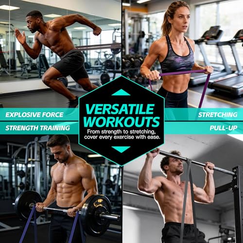 Image of Pull Up Bands, Resistance Bands Set, Exercise Workout Bands for Men & Women, Ideal for Body Stretching, Physical Therapy and Muscle Training