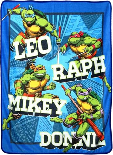 TMNT Teenage Mutant Ninja Turtles Silky Soft Throw Blanket 40 x 50