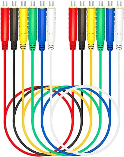 Image of 6 Pcs Magnetic Silicone Test Leads Kit, 30V AC /5A 20AWG Low Voltage Magnetic Jumper Silicone Flexible Test Wires 3.3FT Cables for Testing
