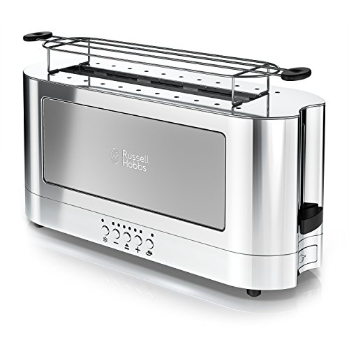 Comparison: British Toaster 6 Russell Hobbs TRL9300GYR 2-Slice Glass Accent Long Toaster, Silver