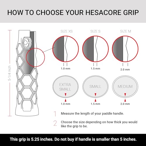 Image of Hesacore Padel Paddle Grip - 5.25in - Supports Tennis Elbow, Enhances Grip Strength, Reduces Vibration with Finger Support and Anti-Sweat Design