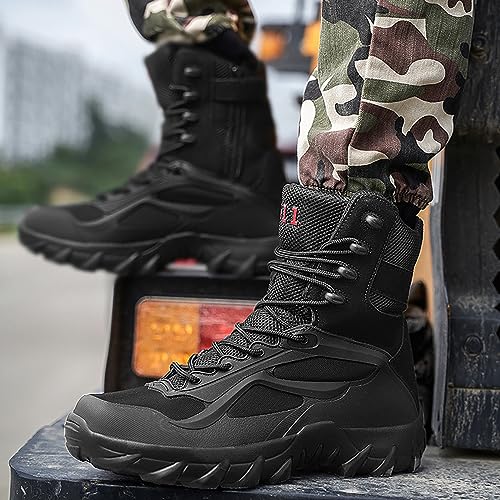 Men's Snow Boots Fully Fur Lined Mid Calf Winter Boots Lace Up Waterproof Non Slip Outdoor Lightweight Ankle Boots Work Trekking Hiking Boot4