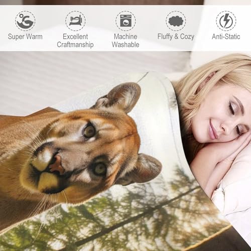Manta de forro polar de león de 130x150 cm ligera y suave para sofá 6