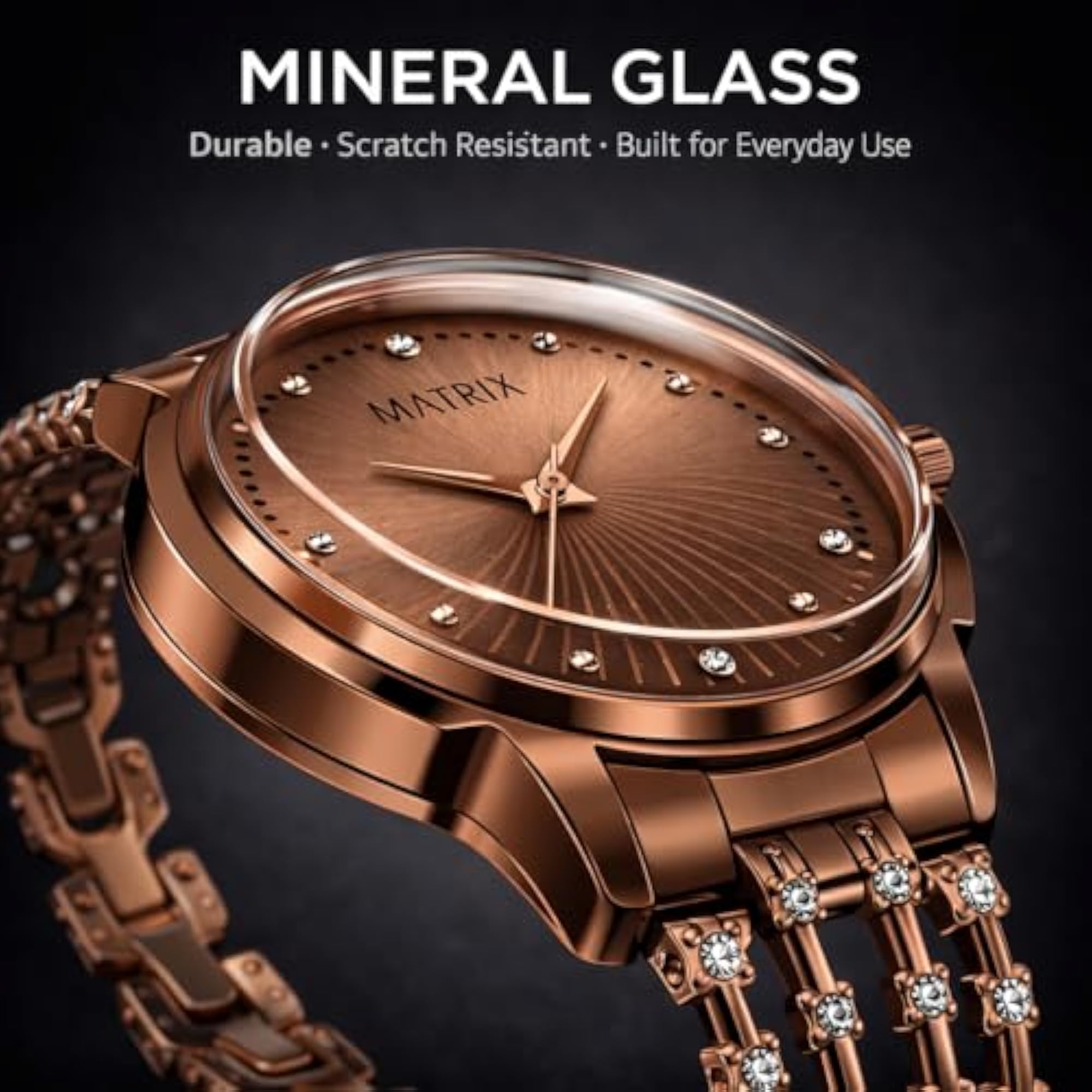 Daisy Collection Stone Studded Dial Analog Watch for Women