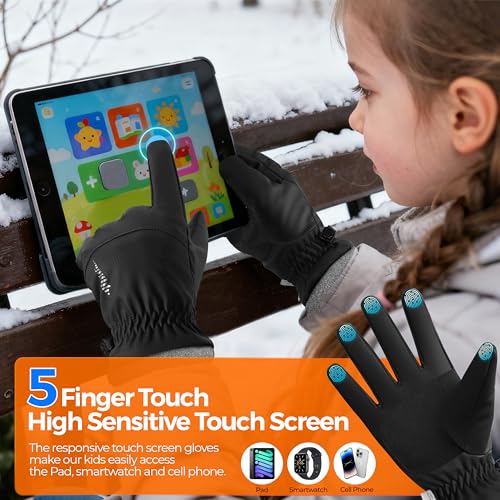 rivmount Kids Winter Gloves Ski Touchscreen Waterproof Warm for Boy Girl - image 2