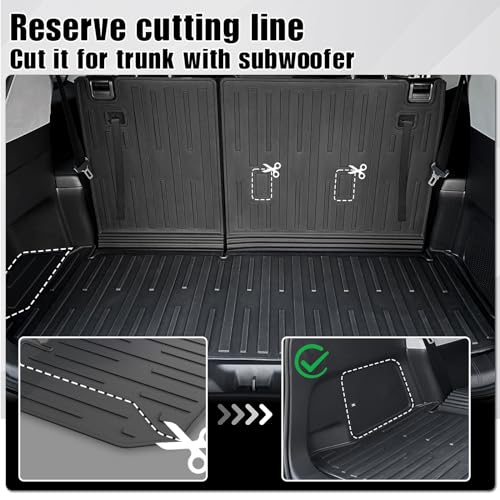 Image of Cargo Mat with Backrest Mat 2-in-1 for 2024 2025 2026 Toyota Grand Highlander Car Mat Accessories, TPE All Weather Cargo Liner Trunk Mat(Grand Highlander-2 in 1 Trunk Mat)