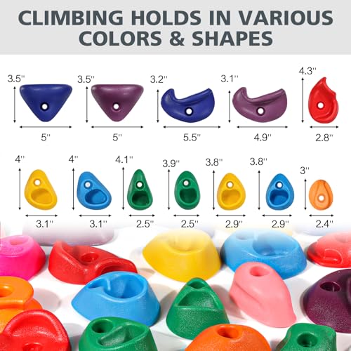 Image of 32Pcs Rock Climbing Holds for Kids, Climbing Wall Grips for Playground