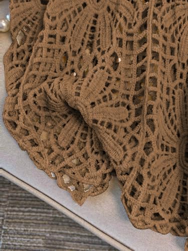 Image of MakeMeChic Women's Plus Size Crochet Tops Boho Beach Cover Ups | Summer, Vacation, Crochet Sweater, Swimsuit Coverups