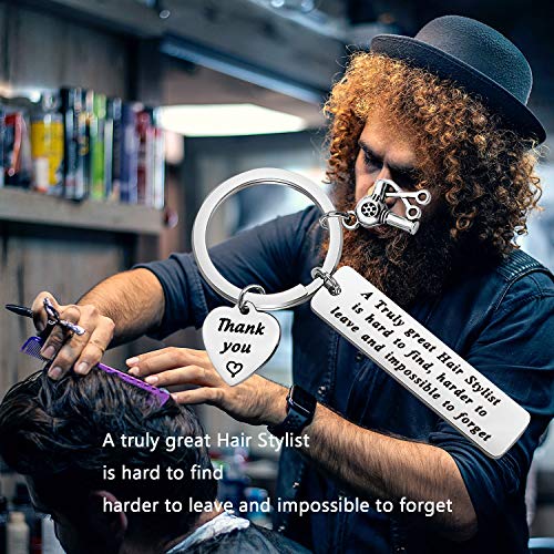 MAOFAED Hairstylist Gift Hair Dresser Retirement Gift A Truly Great Hair Stylist is Hard to Find Keychain Cosmetologist Gifts3