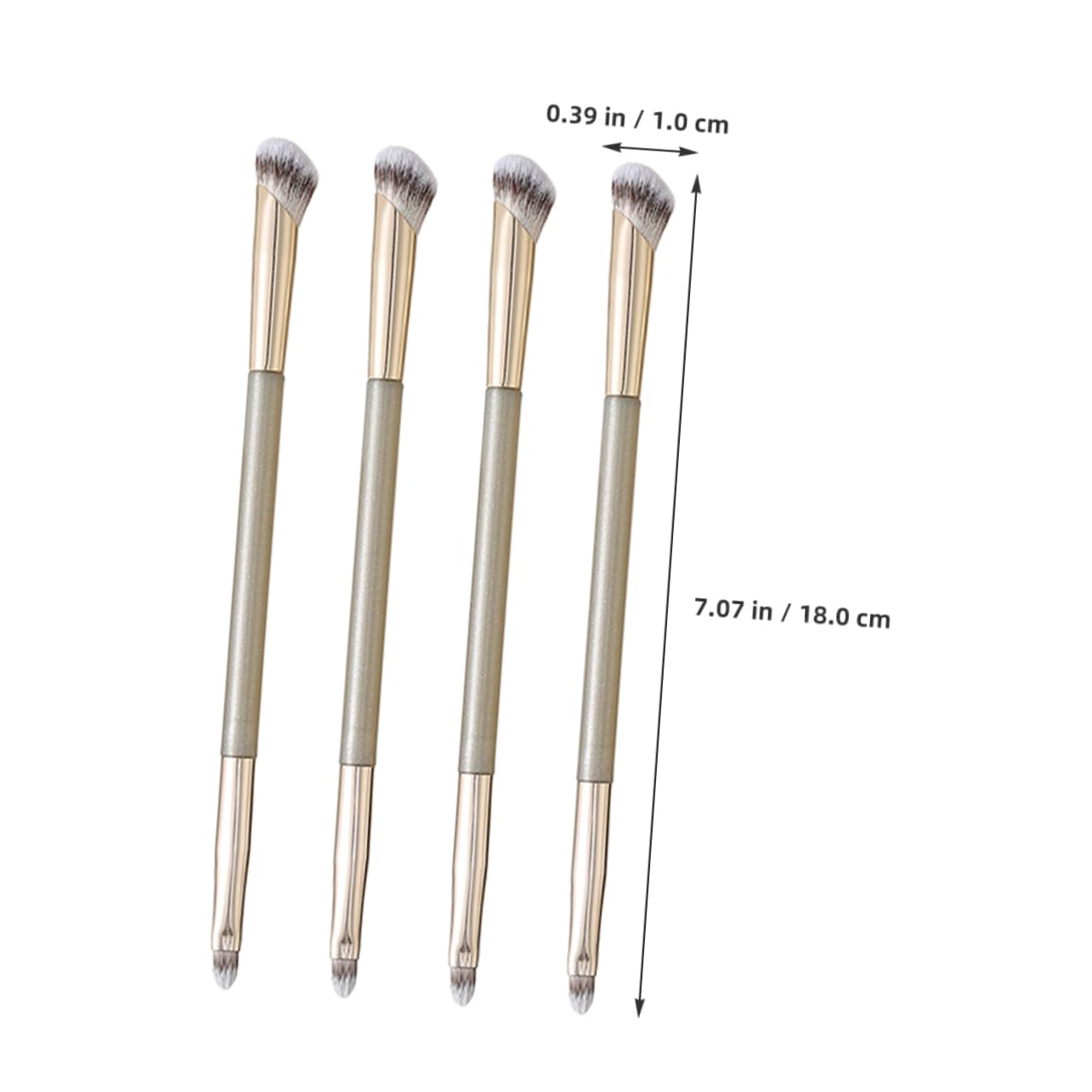 Mikinona 4pcs Dual End Makeup Brush Mask Brushes for Facials Powder Blush Highlighter Korean Tool for Travel Blending Eyebrow Face Nose Contour