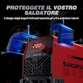 ARCCAPTAIN Saldatrice Elettrodo da 200A con Ampio Display a LED, Saldatrice Inverter ARC con e Inverter IGBT, Saldatrice Laser Portatile 230V con Avvio a caldo, forza d'arco