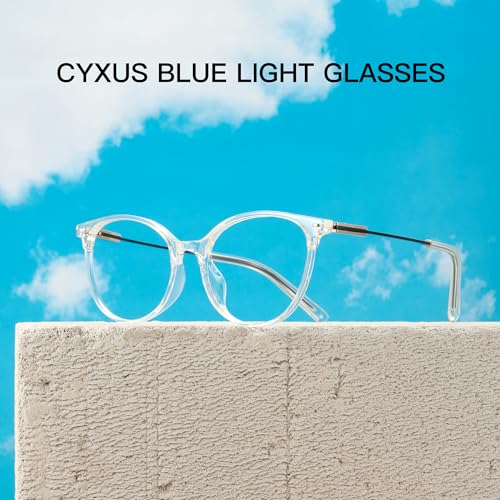 Image of Cyxus Round Blue Light Glasses Women Men Retro Circular Computer Glasses Anti Blue Light Blockers Reduce Eye-strain 8185