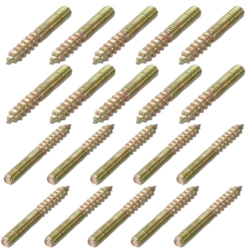 uxcell M6 Hanger Bolts Length 2"(50mm) Double Headed Bolts Self-Tapping Screw 6mm Wood Joint Furniture Legs 40pcs