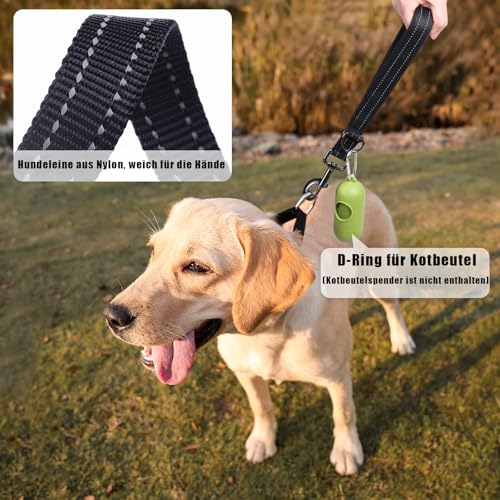 Kurzführer Hund 30cm, Hundeleine kurz mit Metallclip und Weiche Polsterung, Reflektierend Nylon Hundeleine Geeignet für Mittlere Große Hunde(Orange,S)