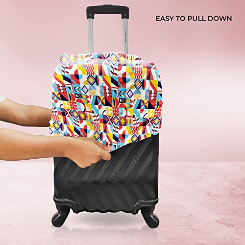 Image of Nasher Miles Polyester 55 cm (20 Inch) Small Protective Luggage Cover - Block Design