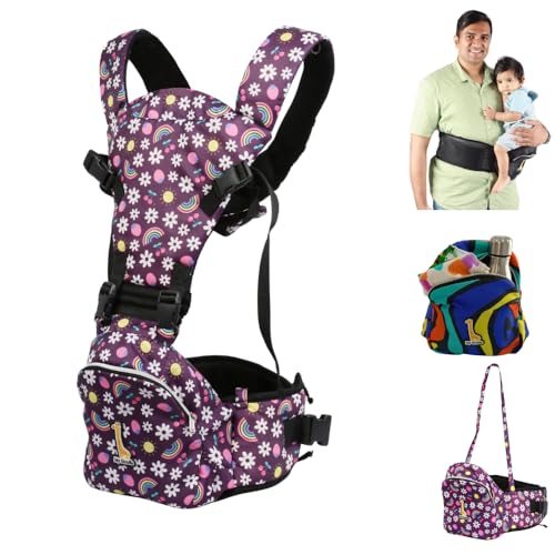 Image of My Giraffe Hippy Snug 2-in-1 Hip Seat Baby Carrier, Multi Wave