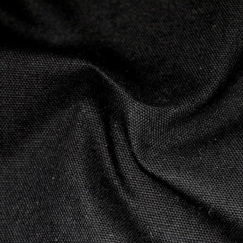 Image of HOME COLORS.IN Cotton Plain 6 Seater Table Cover - Machine Washable - Durable - Dining Table Cloth - 60 x 84 Inch - Black