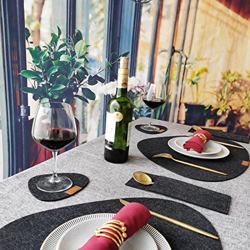 Woollo Verdicken Filz Platzsets(4er Set),Verschleißfest Tischsets,Waschbare Platz-Matten rutschfeste,Hitzebeständige… - Image 7