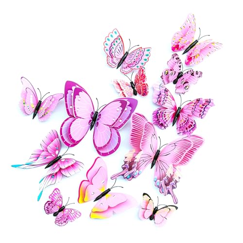 24 Pcs 3D Butterfly Wall Decorations, Spring with Safety Pins, Hanging for Home Birthday Tea Garden Party (2.36-4.72 Inch) (Pink) 24 Pcs 3D Butterfly Wall Decorations, Spring with Safety Pins, Hanging for Home Birthday Tea Garden Party (2.36-4.72 Inch) (Pink)