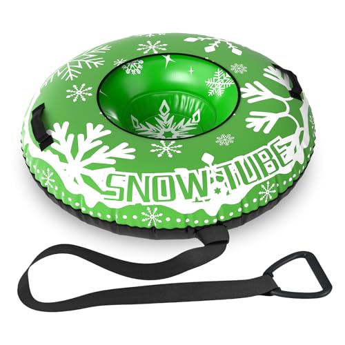 GYMAX Inflatable Snow Tube Sled, 42" Heavy Duty Snow Tubing